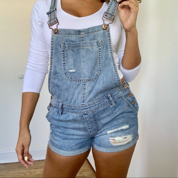 Blue Jean Overalls Shorts- Size 28 - Picture 5 of 5